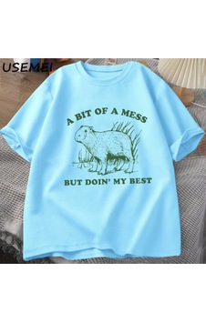 Flood Of Style Bir Karışıklık Ama En İyi Kapibara T-shirt Erkekler Vintage Tshirt Garip Rahat Pa Mavi Flood Of Style Bir Karışıklık Ama En İyi Kapibara T-shirt Erkekler Vintage Tshirt Garip Rahat Pa Mavi