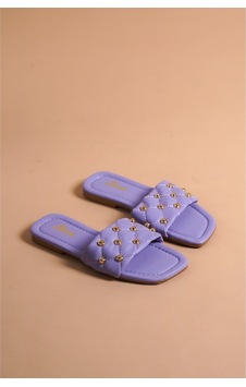Munora Butik Zımba Detaylı Lila Terlik Lila Lila Munora Butik Zımba Detaylı Lila Terlik Lila Lila