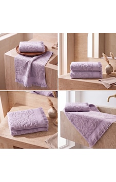 Botti Home %100 Pamuk Jakarlı 2 Li El Ve Yüz Havlusu Seti 50 X 90 Cm Çeyizlik Saçaklı Havlu Lila Botti Home %100 Pamuk Jakarlı 2 Li El Ve Yüz Havlusu Seti 50 X 90 Cm Çeyizlik Saçaklı Havlu Lila