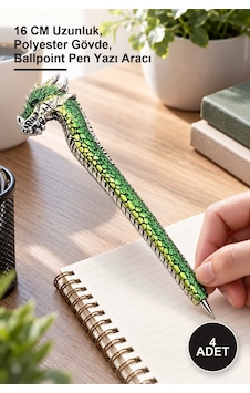 Anta 4 Adet Polyester Tükenmez Kalem 16 Cm Uzunluk, Polyester Gövde, Ballpoint Pen Yazı Aracı Sarı