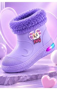 Muggo Muppy Işıklı Kürk Detaylı Unisex Çocuk Günlük Yağmur Ve Kar Botu Lila Muggo Muppy Işıklı Kürk Detaylı Unisex Çocuk Günlük Yağmur Ve Kar Botu Lila