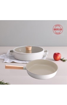Neoflam Fika Bej 30 Cm Basık Tencere Ve 30 Cm Tava Seti Neoflam Fika Bej 30 Cm Basık Tencere Ve 30 Cm Tava Seti