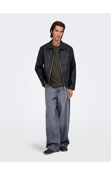 Only & Sons Erkek Onsrem Siyah Deri Ceket - 22038683 Only & Sons Erkek Onsrem Siyah Deri Ceket - 22038683