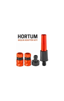 4'lü Hortum Ucu Bağlantı Ve Başlık Seti - Turuncu