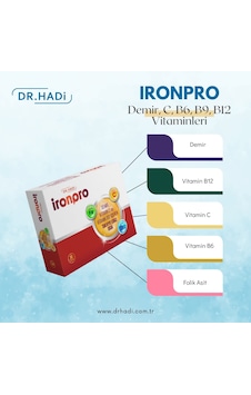 Dr. Hadi Ironpro Takviye Edici Gıda 30 Tablet Dr. Hadi Ironpro Takviye Edici Gıda 30 Tablet