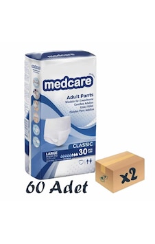 Medcare Classic Emici Külot Yetişkin Hasta Bezi L 2 x 30'lu Medcare Classic Emici Külot Yetişkin Hasta Bezi L 2 x 30'lu