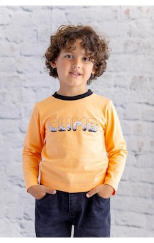 Zeyland Erkek Çocuk Baskılı T-shirt - Turuncu Turuncu Zeyland Erkek Çocuk Baskılı T-shirt - Turuncu Turuncu