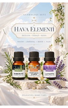 Astroloji Hava Elementi Seti 3 Lü Esansiyel Koku Yağı İkizler Terazi Kova, Difüzör Ve Buhurdanlık Çok Çeşitli