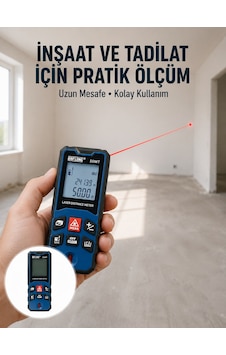 Dijital Lazer Mesafe Ölçüm Cihazı İnşaat Ve Ev Kul Gmetre-7-2223c Diğer