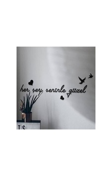 Her Şey Seninle Güzel Ahşap Yazı Duvar Dekor