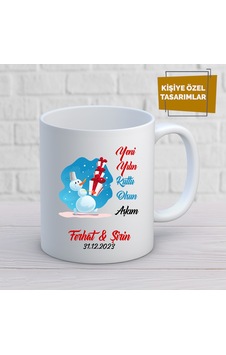 Kişiye Özel Yılbaşı Kupa Bardak Kişiye Özel Yılbaşı Kupa Bardak