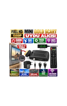 Multibox Tüplü Tv Full Hd Mini Gold Scart Uydu Alıcısı Tkgs, Wifi Destekli, 5000 Kanal, 64 Uydu