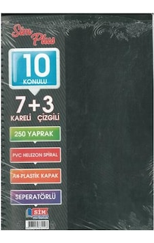 Sımplus A4 7+3 250 Yp Plastik Kapak Ayraçlı Defter Siyah Sımplus A4 7+3 250 Yp Plastik Kapak Ayraçlı Defter Siyah