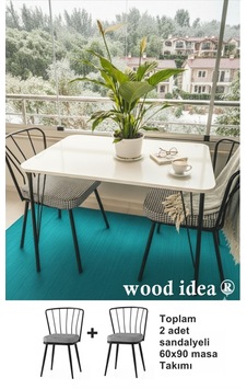 60x90 Metal Ayaklı 2 Sandalyeli Yemek, Balkon Ve Mutfak Masa Takımı Beyaz 60x90 Metal Ayaklı 2 Sandalyeli Yemek, Balkon Ve Mutfak Masa Takımı Beyaz