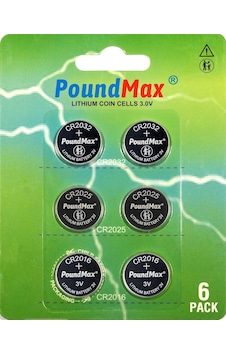 Poundmax Süper Karışık Cr2032 Cr2025 Cr2016 3 V Lityum Düğme Pil 6'lı Paket Poundmax Süper Karışık Cr2032 Cr2025 Cr2016 3 V Lityum Düğme Pil 6'lı Paket