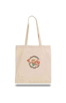 Bez Çanta Çocuk Fox Illüstrasyon Sarılma Çocuk Küçük Prens Bej