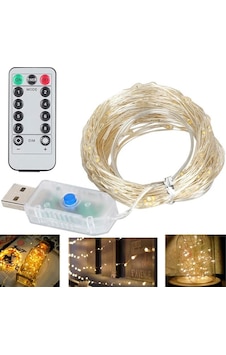 Powermaster Pm-37723 Usb Girişli Uzaktan Kumandalı 30 Metre 8 Modlu Günışığı Dekoratif Yılbaşı - Peri Led Işık