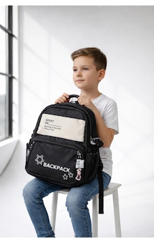 Backpack Çok Bölmeli Okul & Günlük Sırt Çantası Siyah Backpack Çok Bölmeli Okul & Günlük Sırt Çantası Siyah