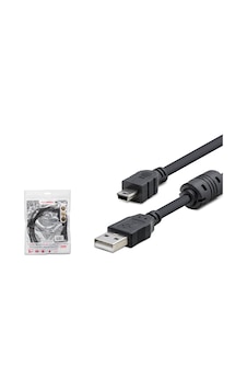 Hadron HDX7538 USB Mini V3 5-Pin to USB Kablo 1.5 Metre Siyah