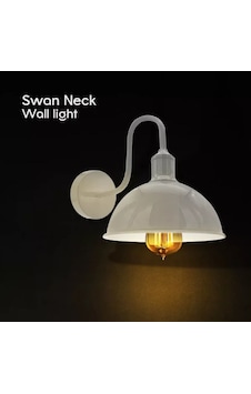 Riolight Vintage,rustik,retro Beyaz Metal Otel,cafe,odaklar İçin Duvar Aplik Şapka Çapı:23cm Beyaz
