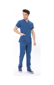 İba Medikal Petrol Mavisi Flexcool Likralı Doktor Hemşire Scrubs Unisex