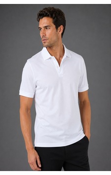 Bisse Beyaz Balenli Polo Yaka Düğmeli T-shirt Ts26y26103 D01