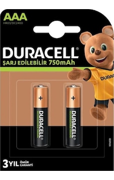 Duracell Hr03/dc2400 Aaa İnce 2li 750 Mah Şarjlı Pil-92020 Duracell Hr03/dc2400 Aaa İnce 2li 750 Mah Şarjlı Pil-92020