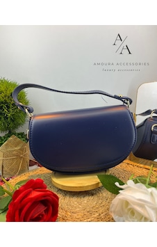 Amoura Modern Klasik Eyer Saddle Çanta Serisi Lacivert Amoura Modern Klasik Eyer Saddle Çanta Serisi Lacivert