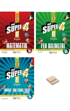 4. Sınıf Süper Matematik Fen Bilimleri Ve Türkçe 100 Temel Eser 3lü Soru Bankası