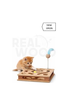 Ahşap Kare Kedi Oyuncağı - 30cm X 30cm - Çıngıraklı Toplu - Yaylı Top Eklenmiştir Ahşap Kare Kedi Oyuncağı - 30cm X 30cm - Çıngıraklı Toplu - Yaylı Top Eklenmiştir