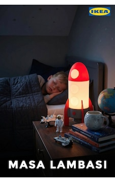 Aftonsparv Masa Gece Lambası, Çok Renkli, 15x30 Cm, Led'li Uzay Roket Temalı Roket Aftonsparv Masa Gece Lambası, Çok Renkli, 15x30 Cm, Led'li Uzay Roket Temalı Roket