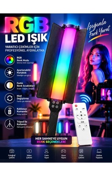 Profesyonel Rgb Video Işığı Kumandalı Led Çekim Lambası Ayarlanabilir Parlaklık Fotoğraf Ve Canlı Yayın Işı Profesyonel Rgb Video Işığı Kumandalı Led Çekim Lambası Ayarlanabilir Parlaklık Fotoğraf Ve Canlı Yayın Işı