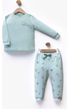 Flexi 2'li Unisex Bebek Çocuk Pijama Takım-523 Yesil Flexi 2'li Unisex Bebek Çocuk Pijama Takım-523 Yesil