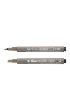 Artline Drawing System Teknik Çizim Kalemi 2'li Set, Brush + 0.03mm Artline Drawing System Teknik Çizim Kalemi 2'li Set, Brush + 0.03mm