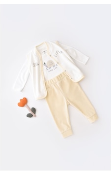 BabyCosy Baby Cosy 3 Parça Kaplumbağa Kadife Yelek Seti- CSYK6023 - Rebebe Taş