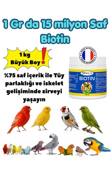 1 Kg Büyük Boy Biotin %75 Saf Biotin 15 Milyon Güç - Kuşlar İçin Tüy, Deri Ve Gaga Bakım Vitamini B7