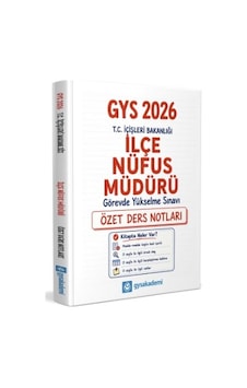 Gys Akademi 2026 İçişleri Bakanlığı Üds İlçe Nüfus Müdürü Özet Ders Notları Gys Akademi 2026 İçişleri Bakanlığı Üds İlçe Nüfus Müdürü Özet Ders Notları