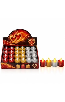 24 Adet Pilli Yuvarlak - Simli Renkli Led Mum Çap : 3.6 Yükseklik : 4.3cm İ10-025 Çok Renkli 24 Adet Pilli Yuvarlak - Simli Renkli Led Mum Çap : 3.6 Yükseklik : 4.3cm İ10-025 Çok Renkli