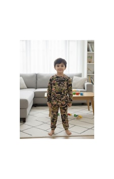 Esila Kids Erkek Çocuk Pijama Takımı Baskılı Uzun Kollu Takım 3-7 Yaş Yeşil Esila Kids Erkek Çocuk Pijama Takımı Baskılı Uzun Kollu Takım 3-7 Yaş Yeşil