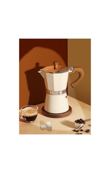 Mokapot 6-cup Coffeehutt Bigg Coffee Italyan Filtre Kahve Makinesi - Alüminyum, Hafif Ve Dayanıklı Bej