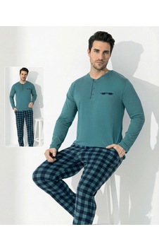 Modadua Boyraz 0689 Erkek Uzun Kol Penye Pijama Takımı Turkuaz Modadua Boyraz 0689 Erkek Uzun Kol Penye Pijama Takımı Turkuaz