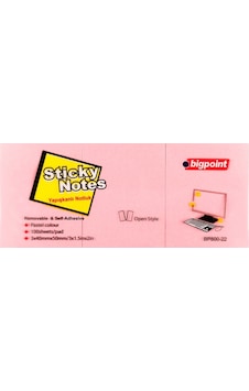 Bigpoint Yapışkanlı Not Kağıdı 3'Lü 40X50Mm Pembe Bigpoint Yapışkanlı Not Kağıdı 3'Lü 40X50Mm Pembe