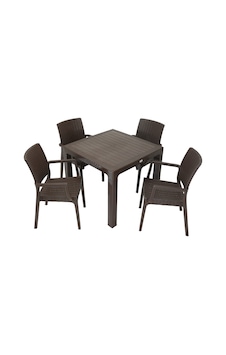 Depootoptan Mandella Elit Rattan 90 x 90 CM Elit Koltuk Masa Takımı Kahverengi Depootoptan Mandella Elit Rattan 90 x 90 CM Elit Koltuk Masa Takımı Kahverengi