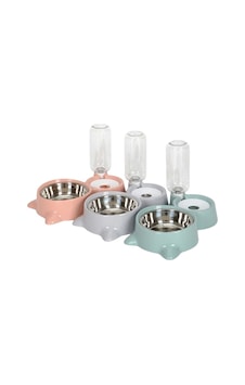 Nunbell Hazneli İkili Çelik Kedi Köpek Mama Ve Su Kabı 500 Ml Nunbell Hazneli İkili Çelik Kedi Köpek Mama Ve Su Kabı 500 Ml