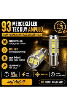 93 Mercekli Sarı Led Stop Ve Sinyal Ampulü 12v 2 Adet 93 Mercekli Sarı Led Stop Ve Sinyal Ampulü 12v 2 Adet