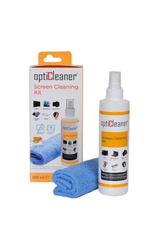 Opticleaner Since 2003 Lcd Ekran Temizleme Seti 250 Ml Sprey + Özel Mikrofiber Bez Bilgisayar, Laptop, Tablet, Tv, Telefon, Yazıcı, Kamera Gözlük İçin Antistatik, Çizmez Ve Parlatıcı Sku: Zeus86