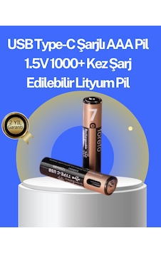 Mey İthalat Hızlı Şarj Teknolojili Usb Şarjlı Aaa Pil 40 Dakikada Tam Şarj Mey İthalat Hızlı Şarj Teknolojili Usb Şarjlı Aaa Pil 40 Dakikada Tam Şarj