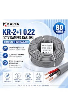 2+1 0,22 Cctv Güvenlik Kamera Kablosu 80 Metre Görüntü Ve Güç Birleşik Kablo 2+1 0,22 Cctv Güvenlik Kamera Kablosu 80 Metre Görüntü Ve Güç Birleşik Kablo