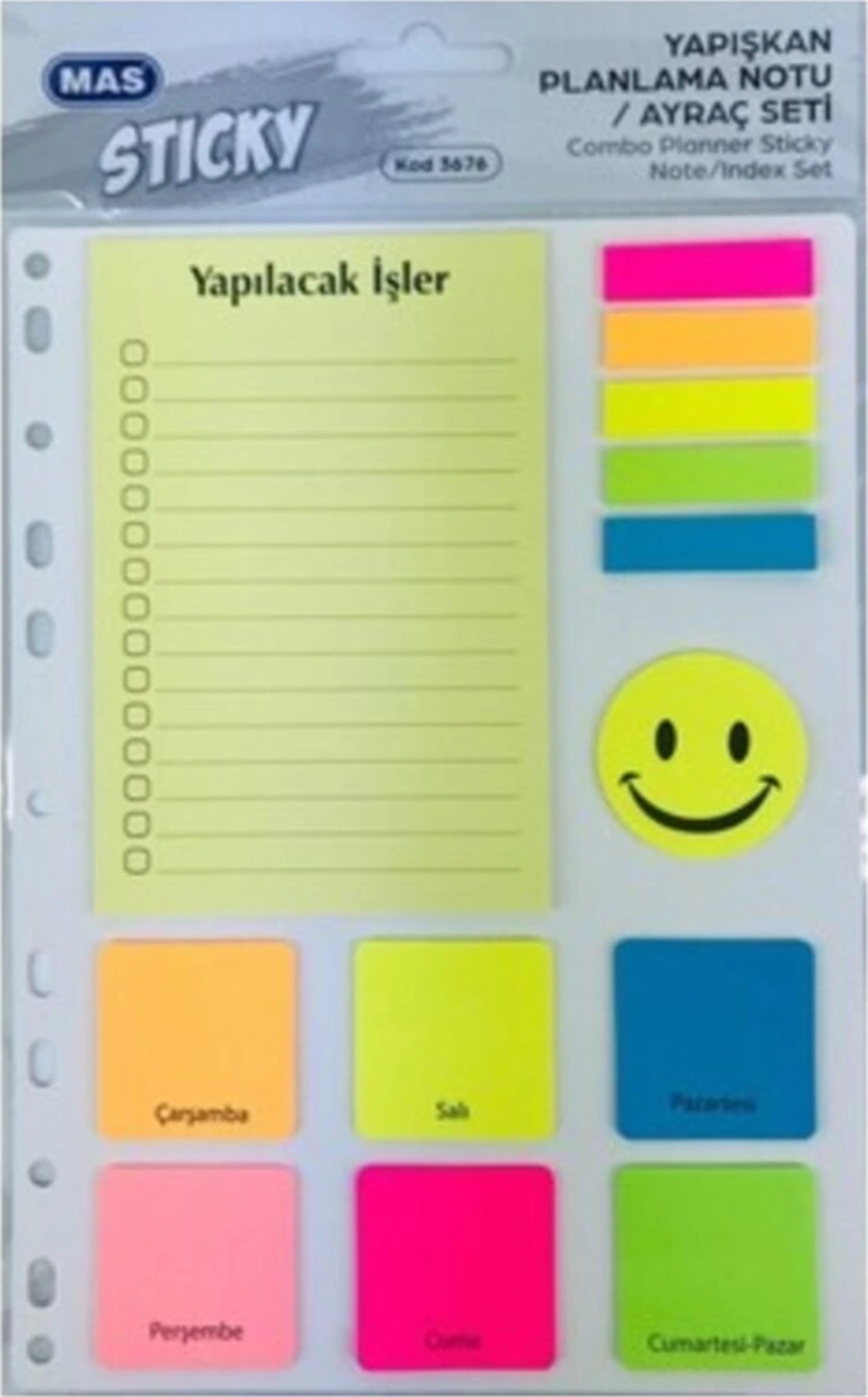 3676 Yapışkan Planlama Notu / Ayraç Seti 3676 Yapışkan Planlama Notu / Ayraç Seti