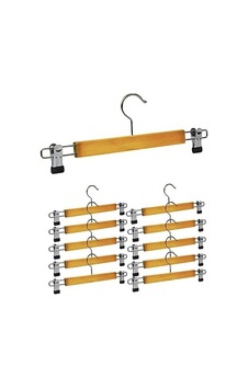 10 Adet Ahşap Metal Uçlu Pantolon Ve Etek Askısı Bx40 Çok Renkli 10 Adet Ahşap Metal Uçlu Pantolon Ve Etek Askısı Bx40 Çok Renkli